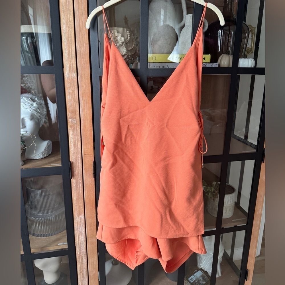 Sabo Skirt romper playsuit bow ties vneck open back layered dress mini